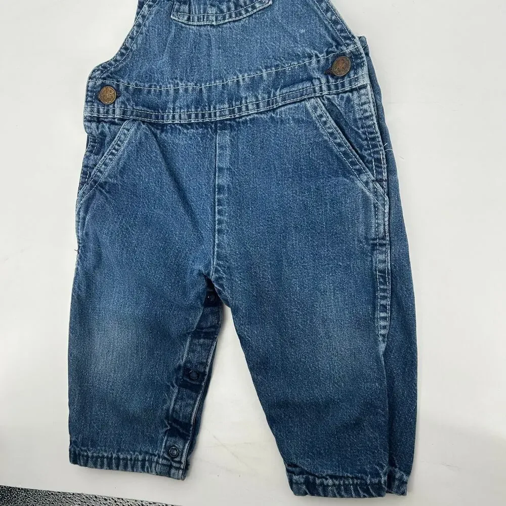 Vintage 80s OshKosh B'Gosh Vestback Bibs Overalls Denim 18 Months Made In USA